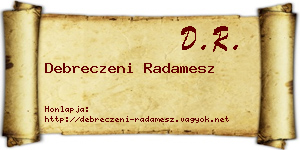 Debreczeni Radamesz névjegykártya